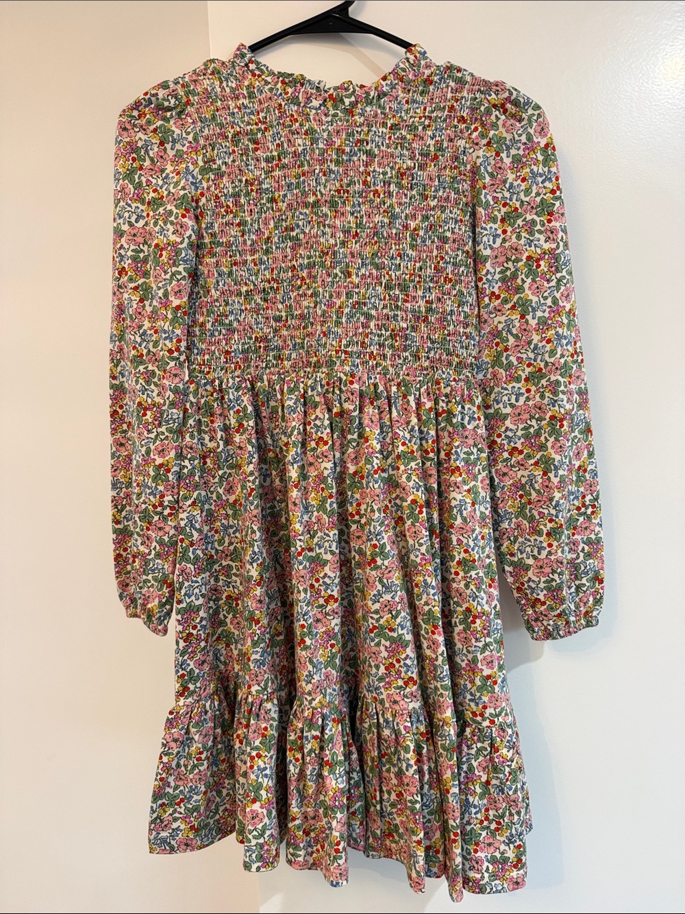 NWT Mini Boden Girls' Floral Smocked Long-Sleeve Dress in Multicolor. 11/12